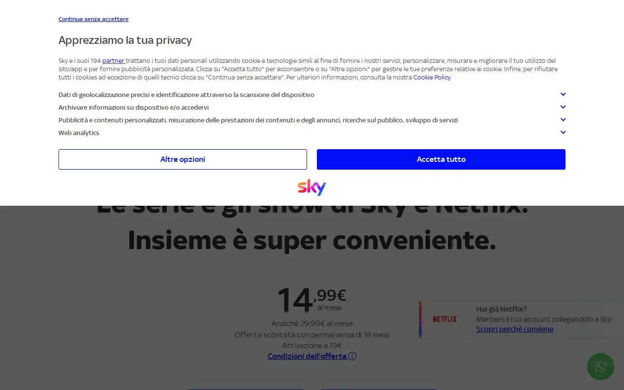 Landing page screenshot