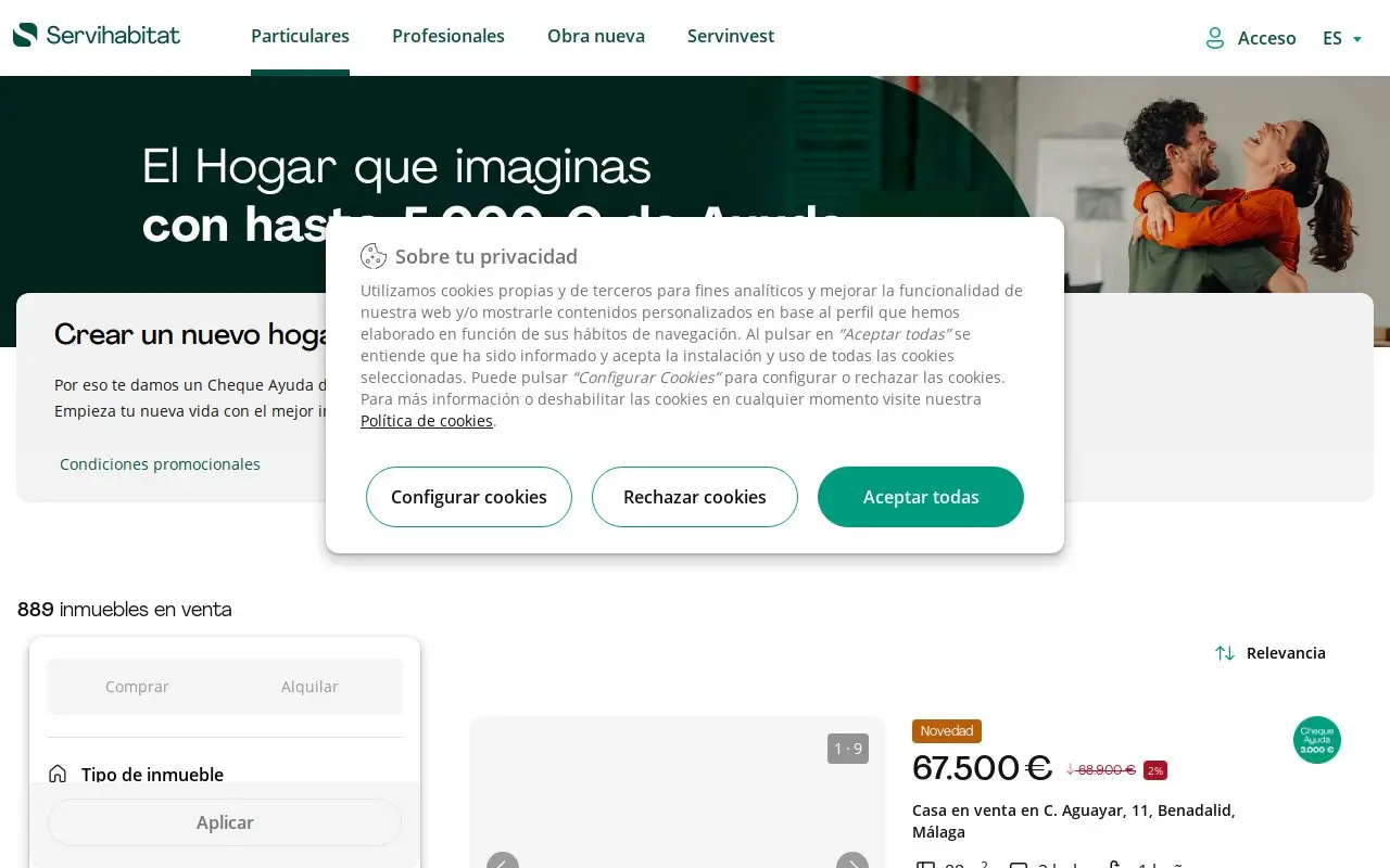 Landing page screenshot