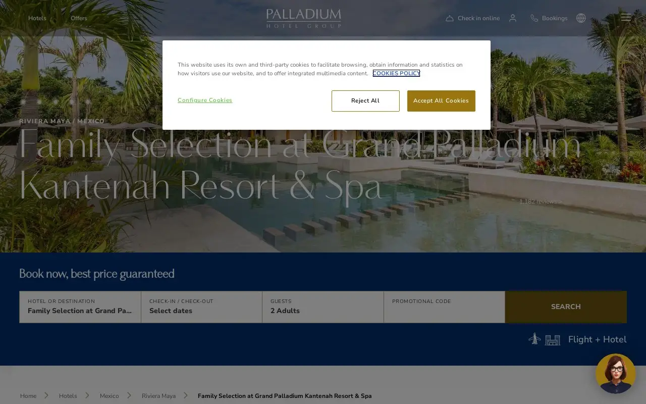 Landing page screenshot