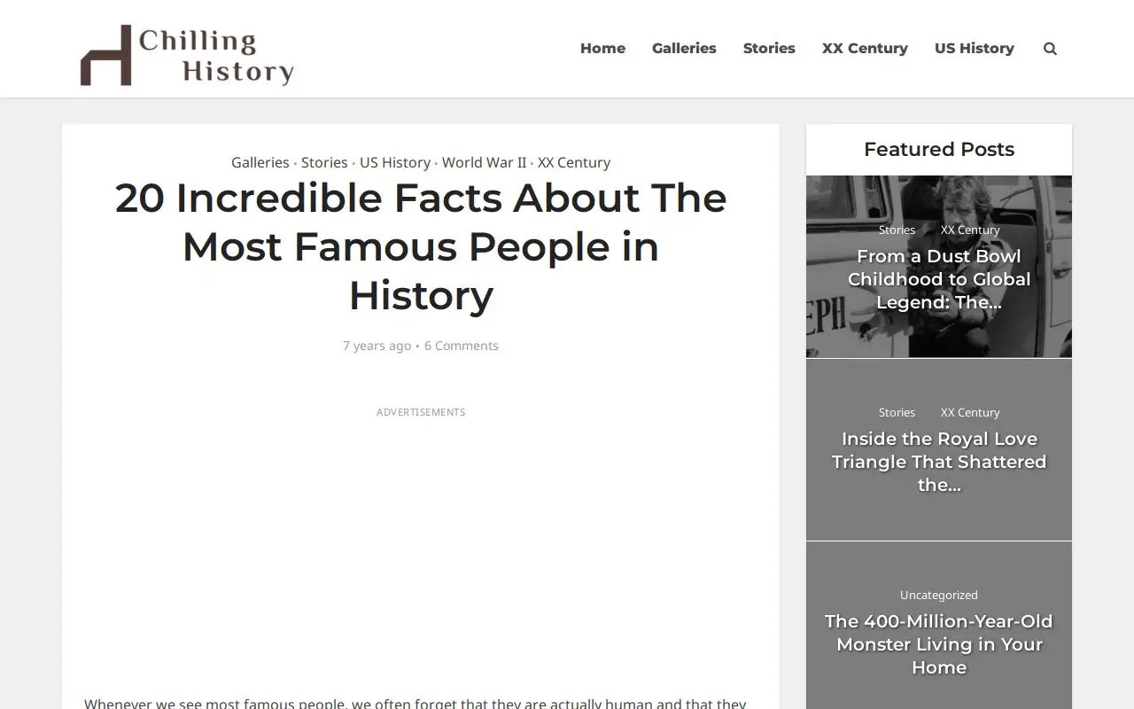 Landing page screenshot