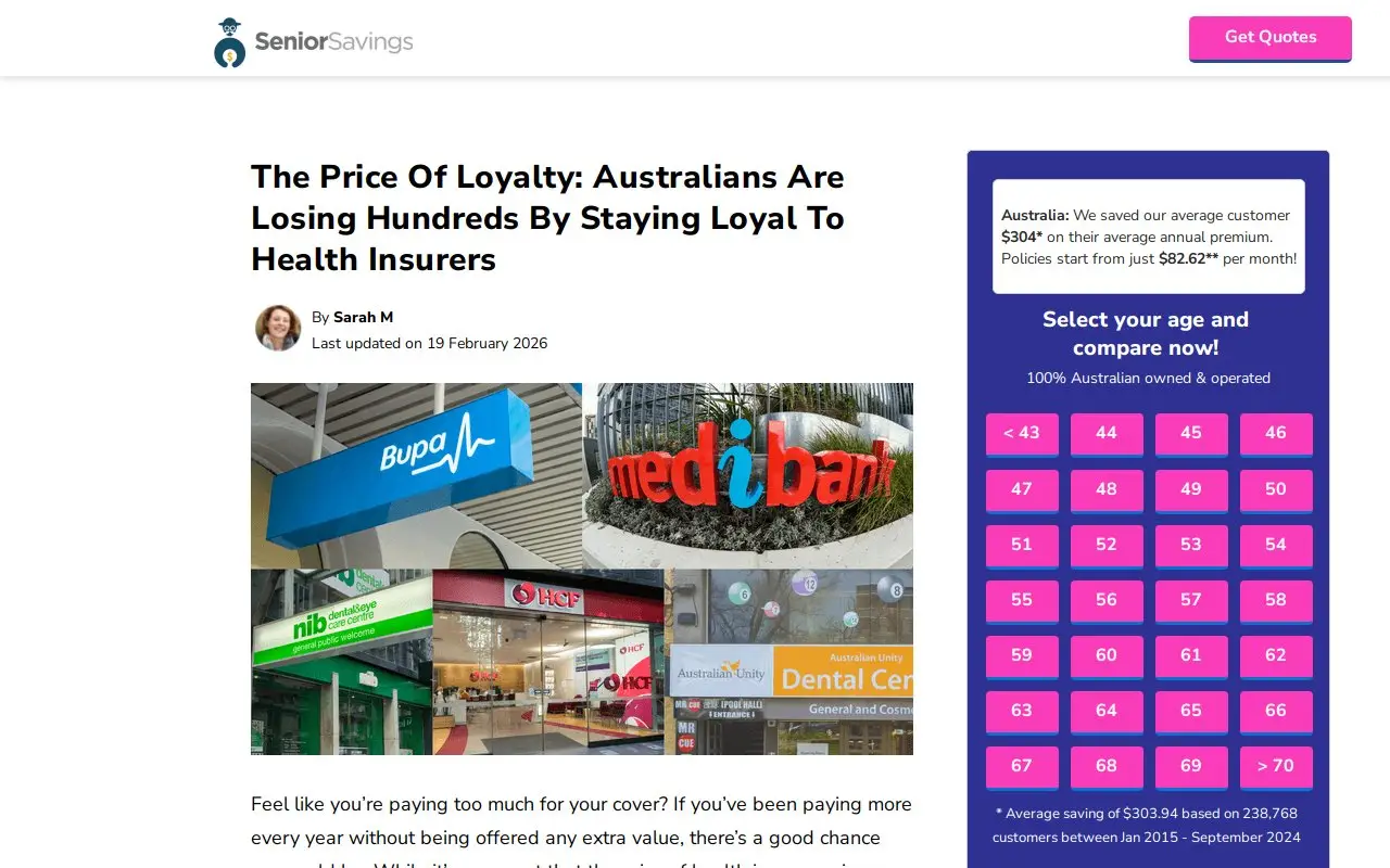 Landing page screenshot