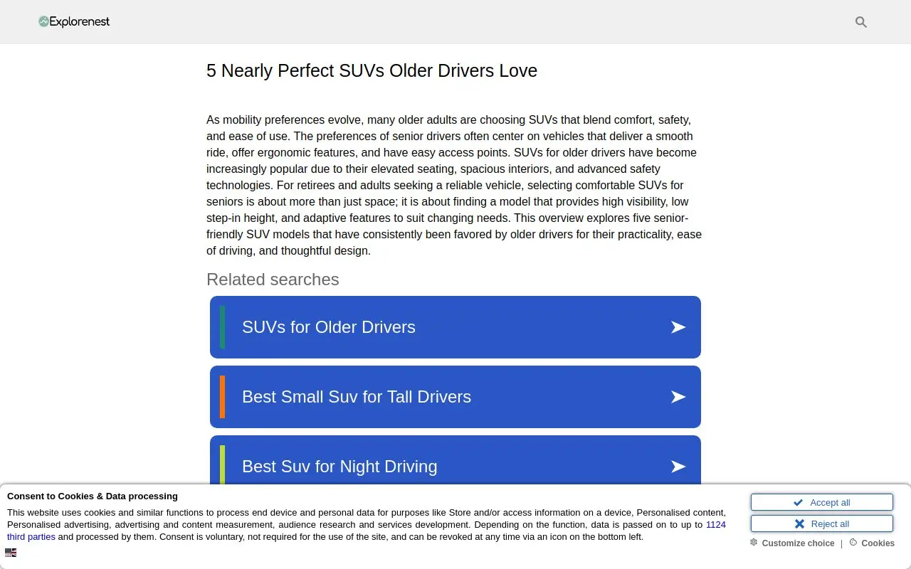 Landing page screenshot