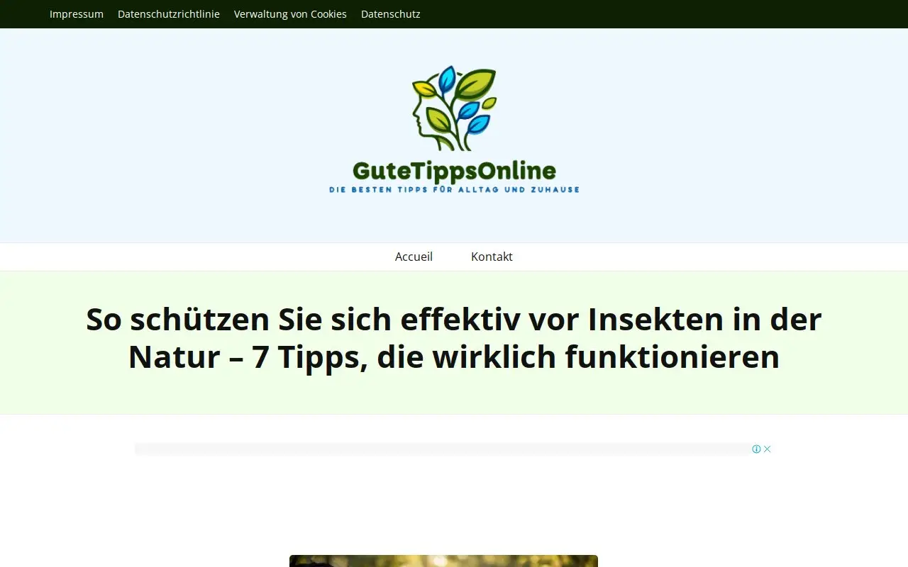 Landing page screenshot