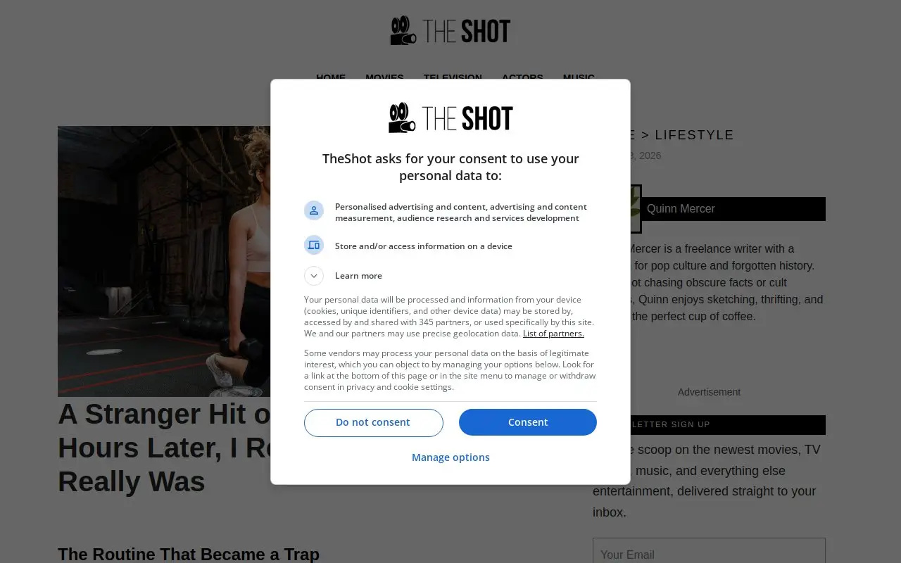 Landing page screenshot