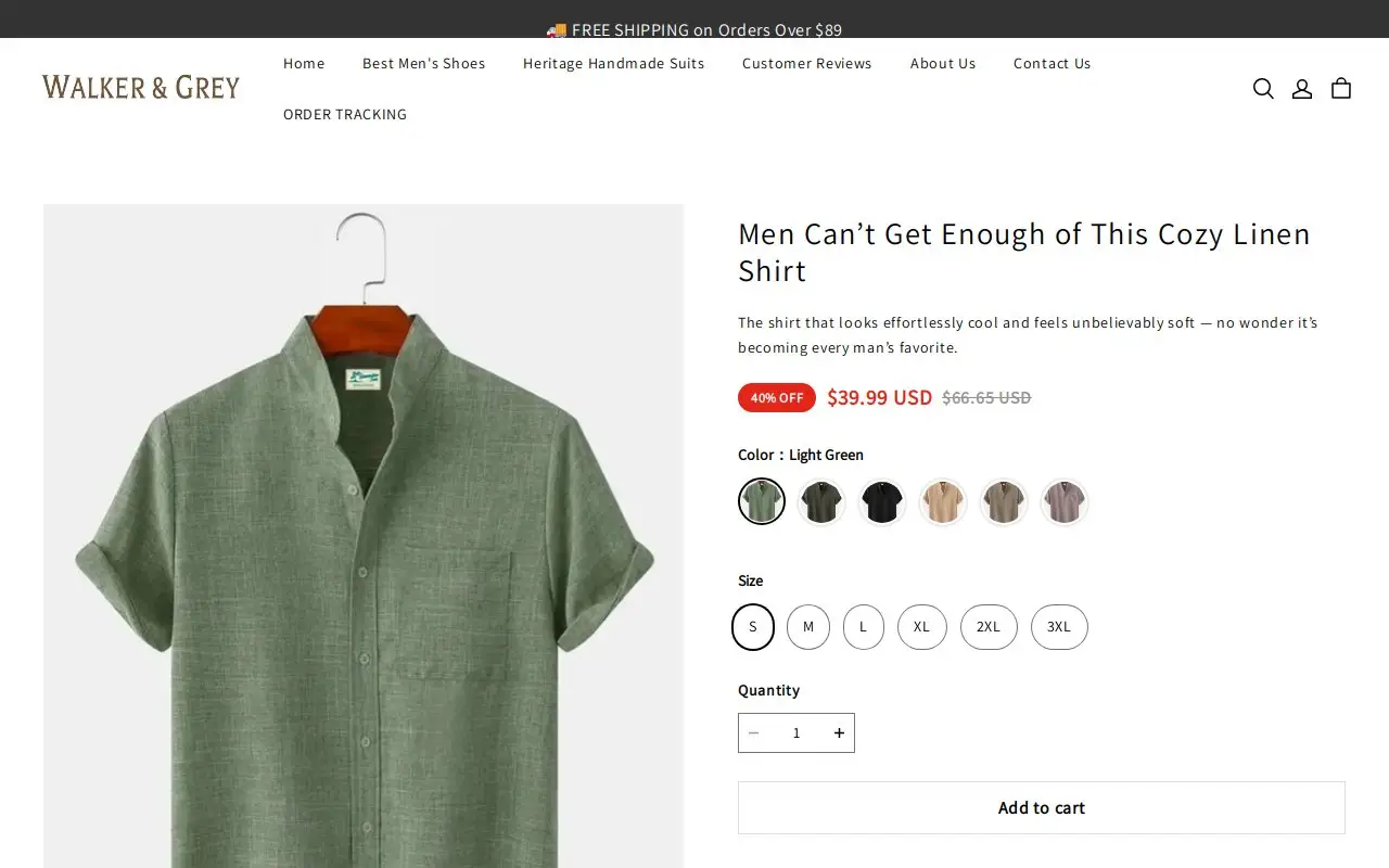 Landing page screenshot