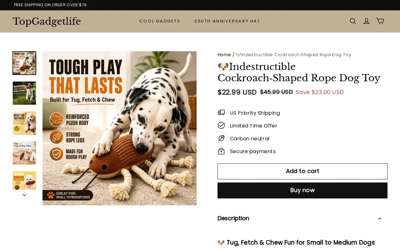 Landing page screenshot