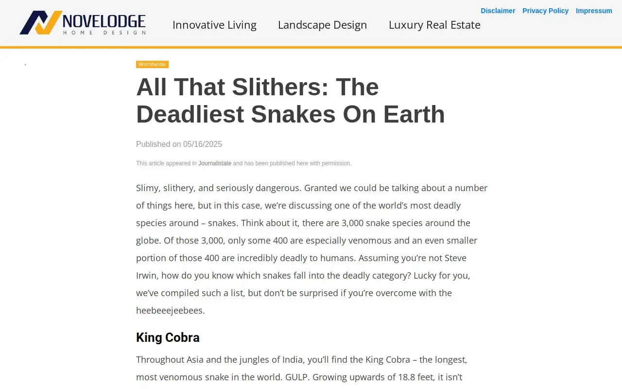 Landing page screenshot