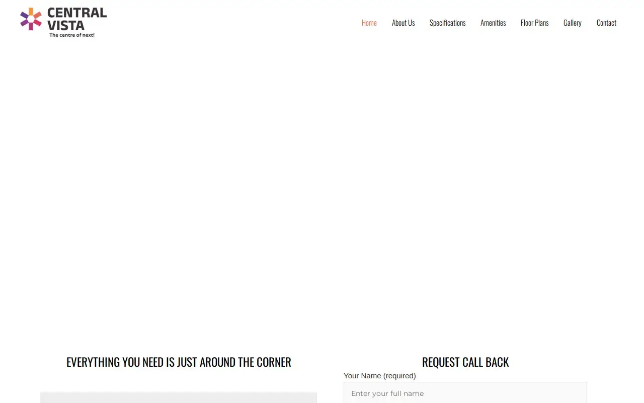 Landing page screenshot