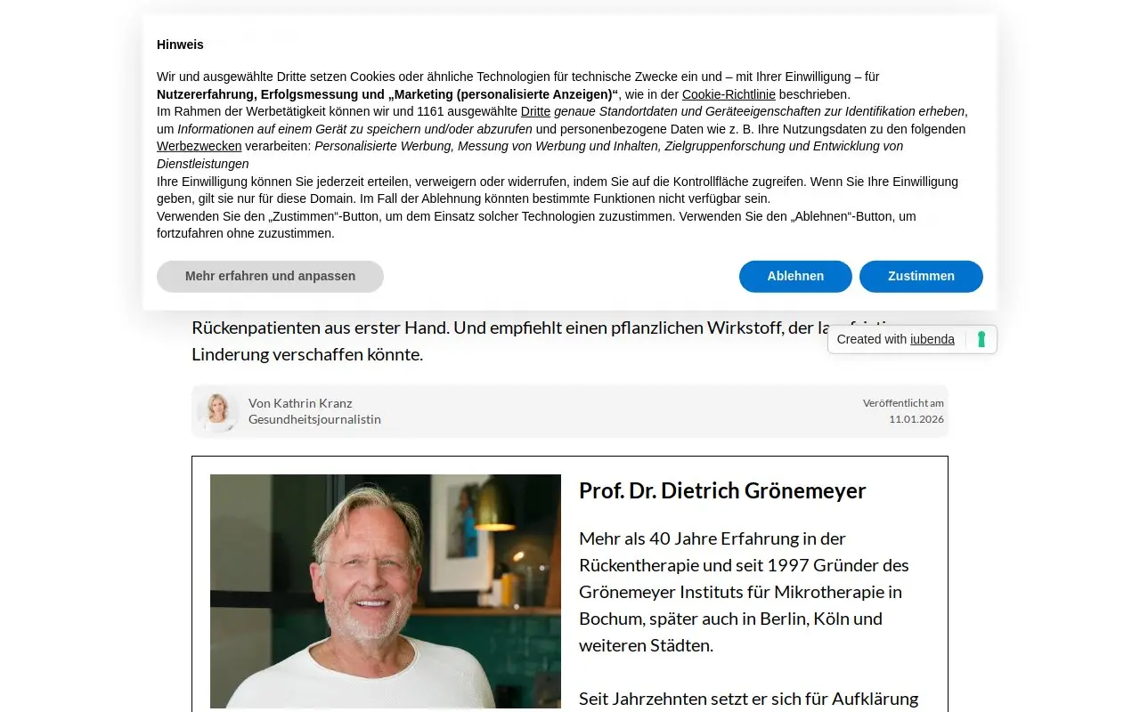 Landing page screenshot
