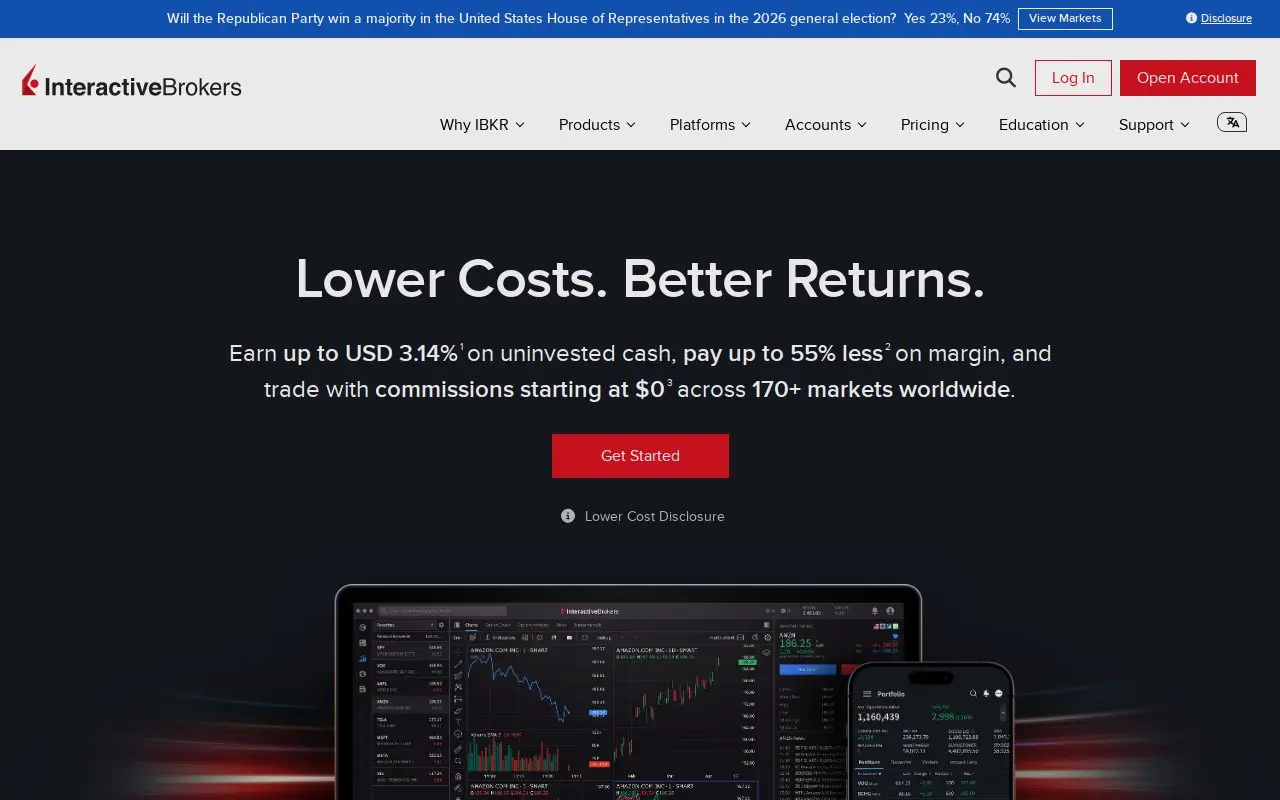 Landing page screenshot