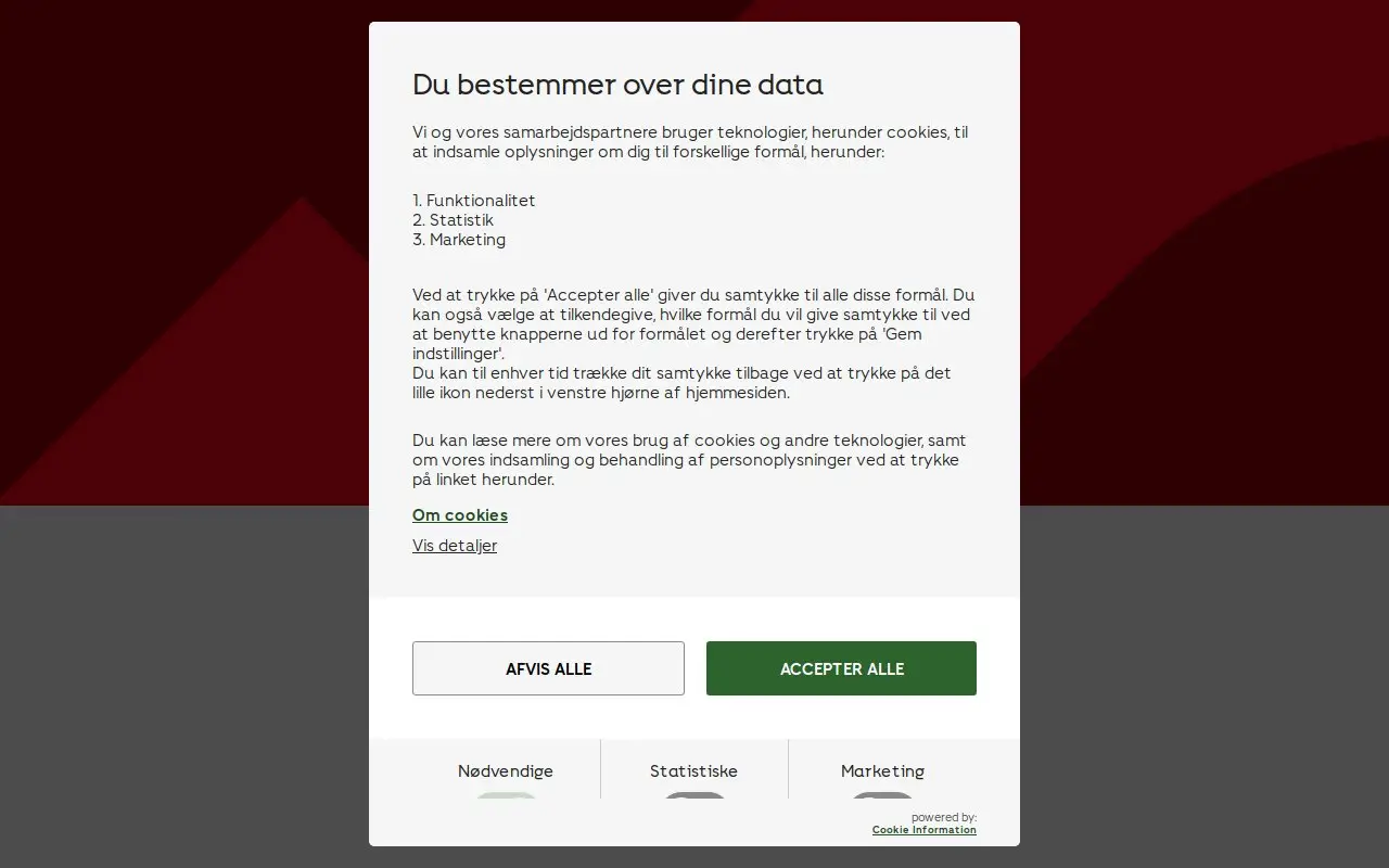 Landing page screenshot