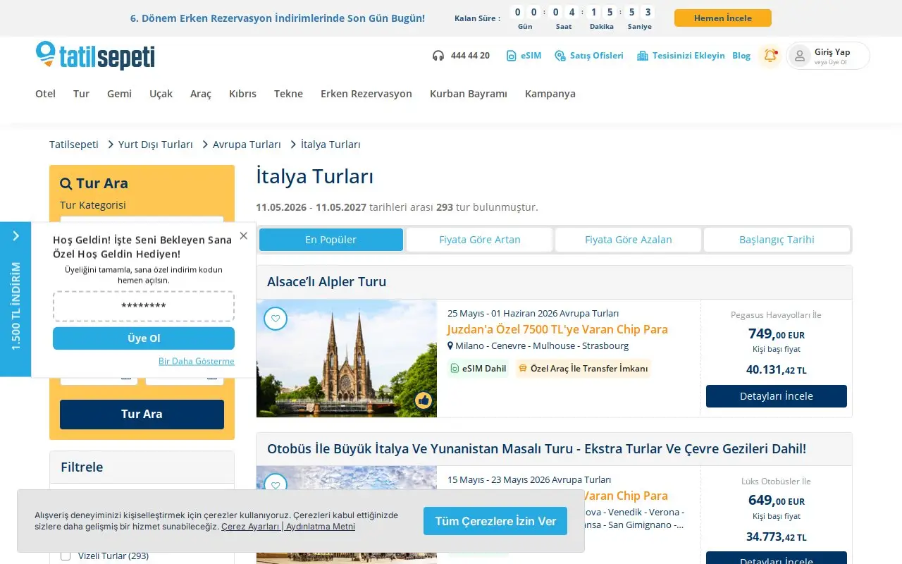 Landing page screenshot