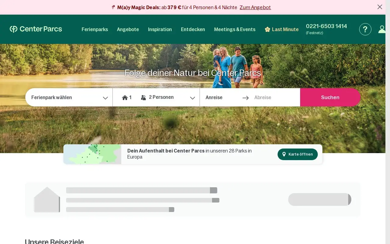 Landing page screenshot
