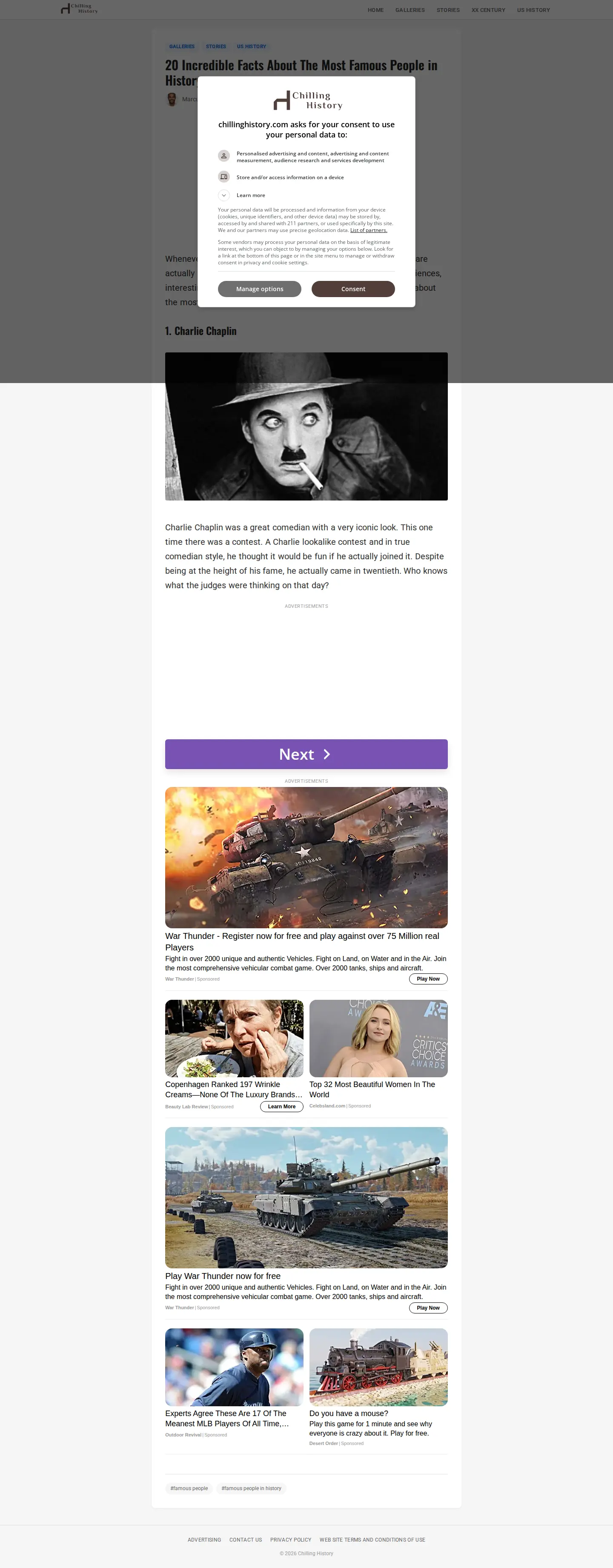 Landing page screenshot