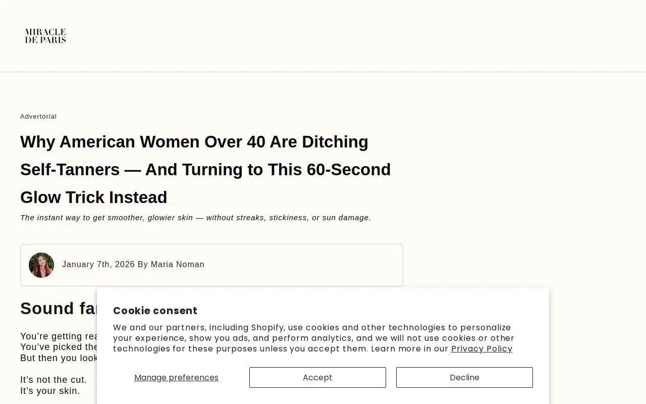 Landing page screenshot