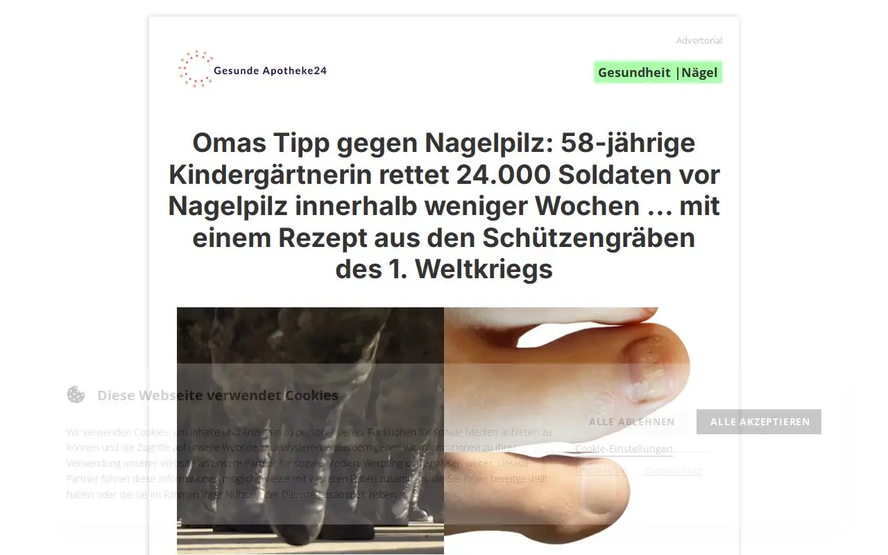Landing page screenshot