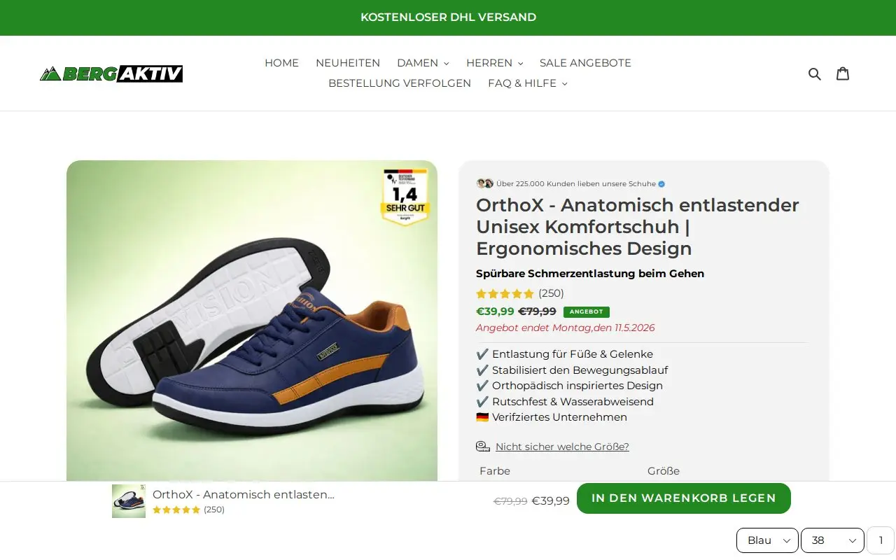 Landing page screenshot