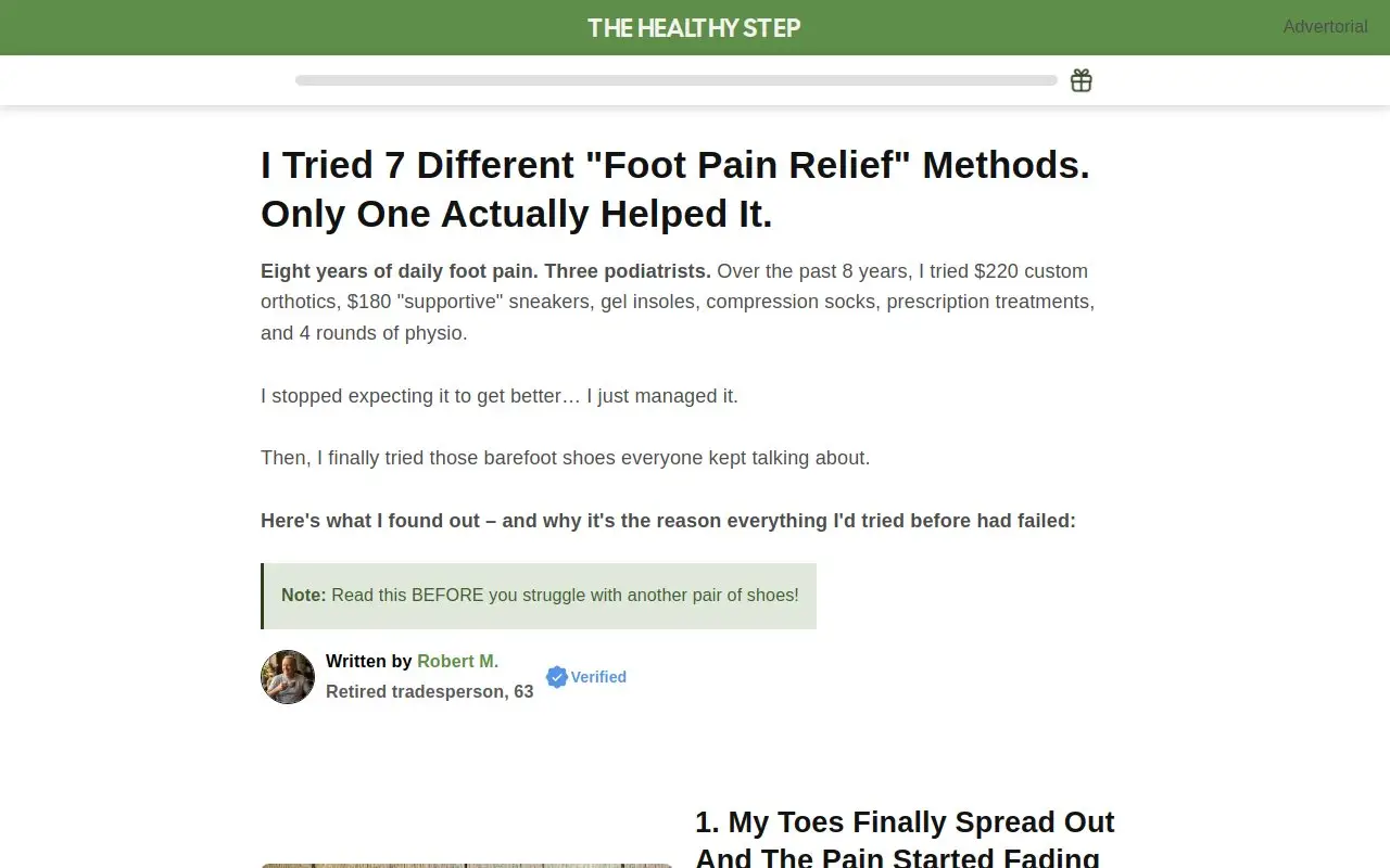 Landing page screenshot