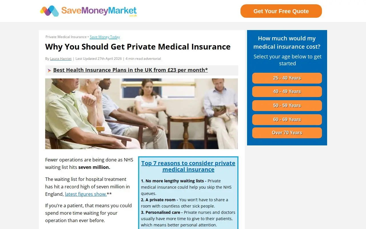 Landing page screenshot