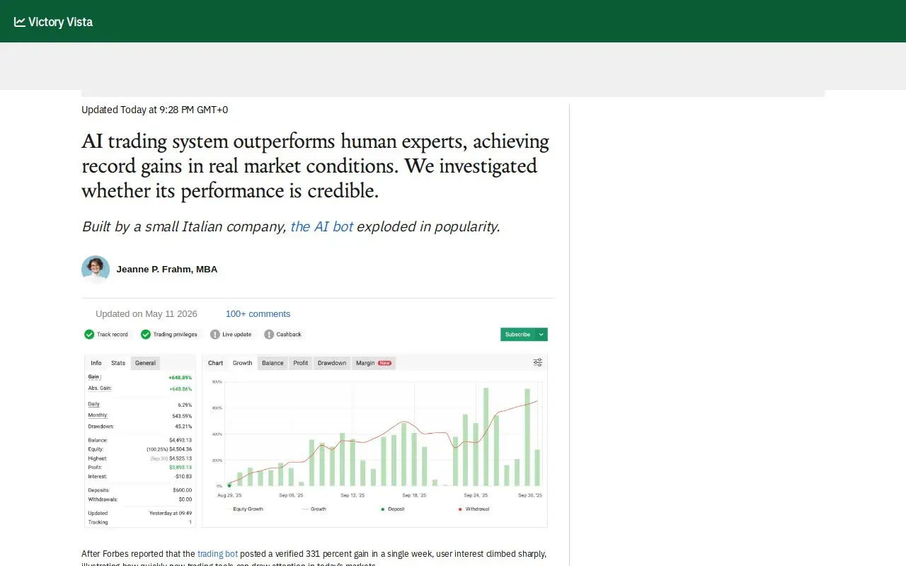 Landing page screenshot