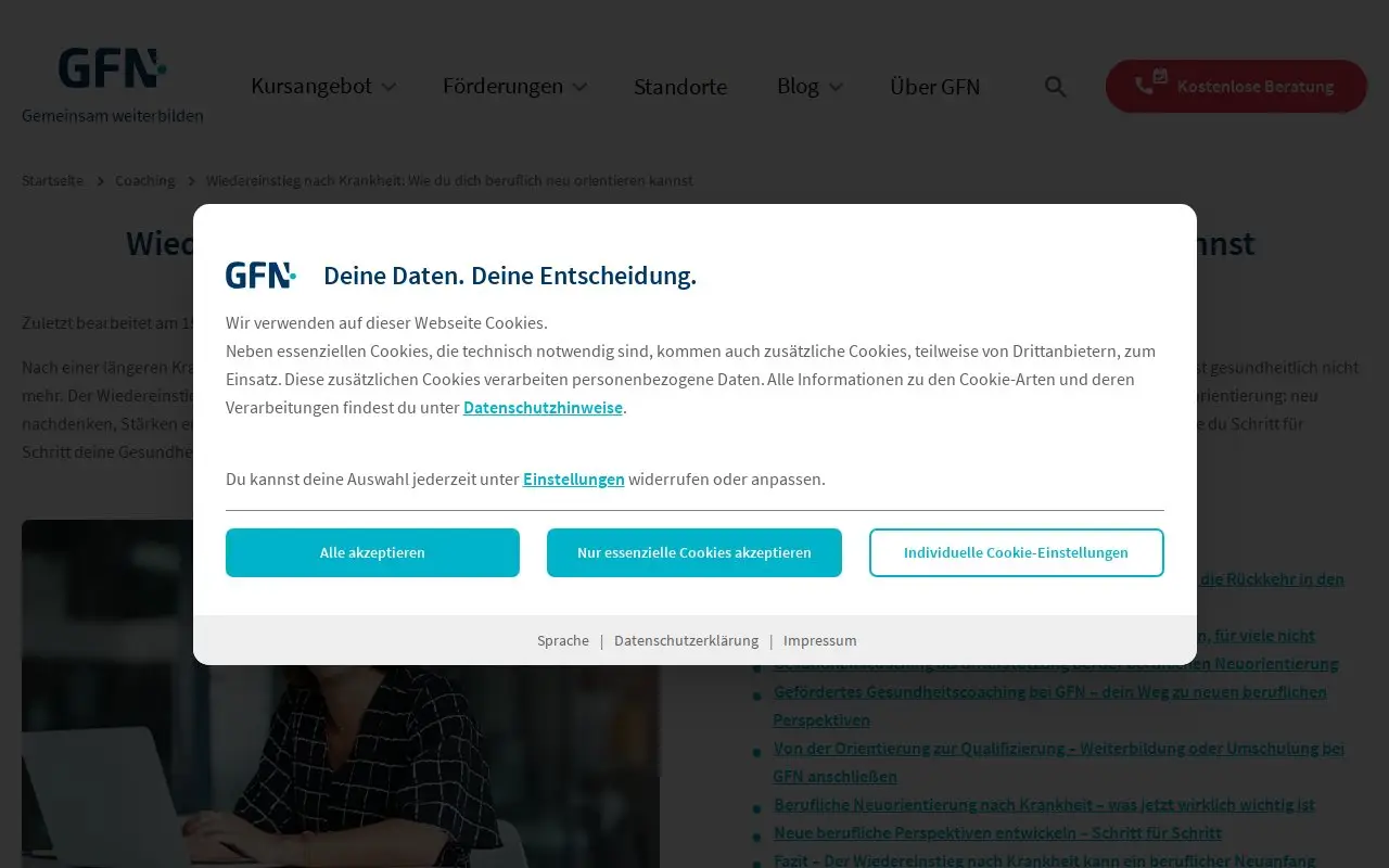 Landing page screenshot