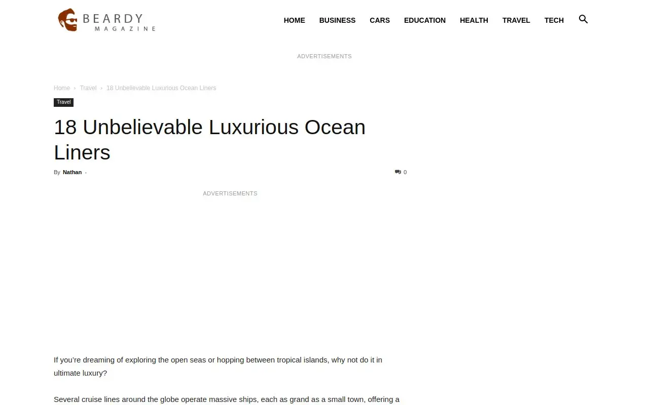 Landing page screenshot