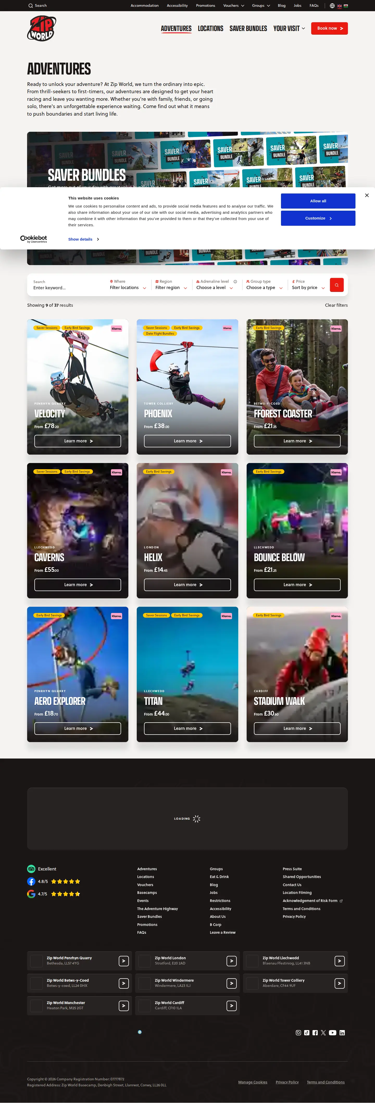 Landing page screenshot
