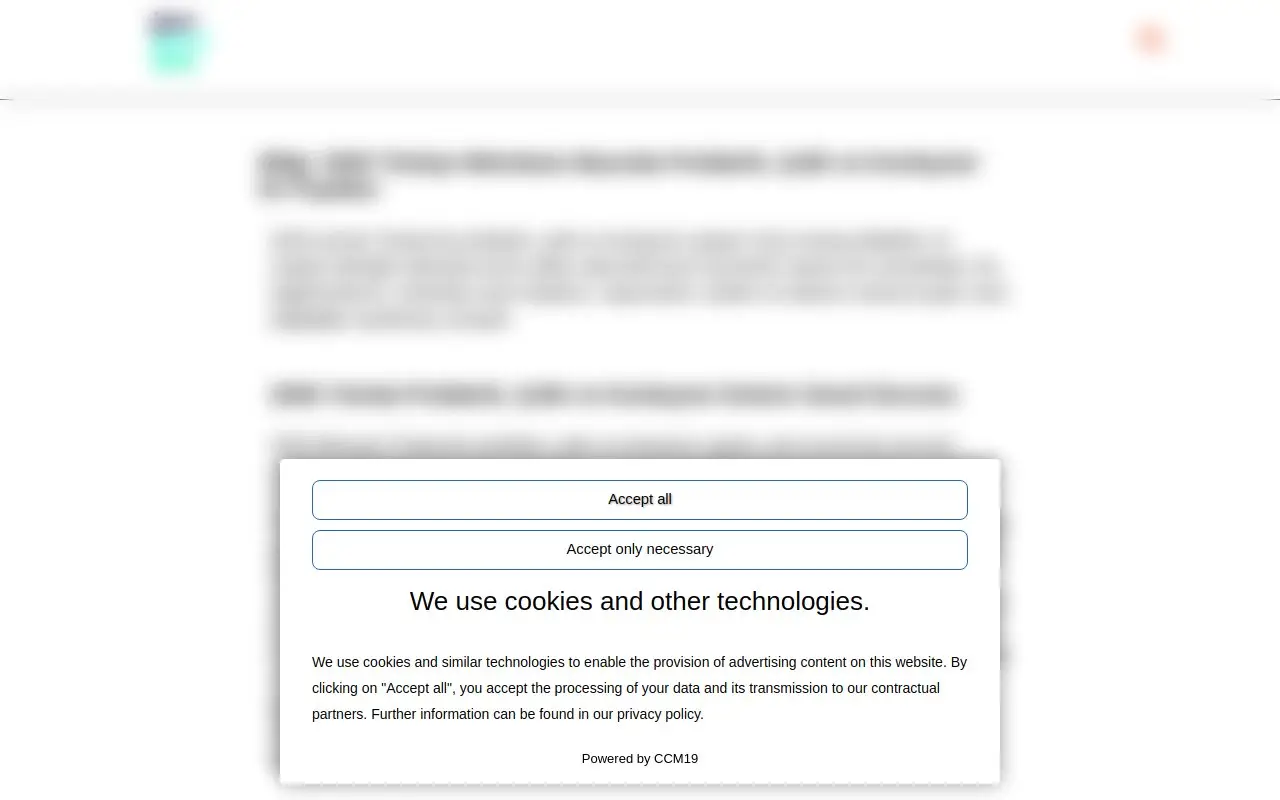 Landing page screenshot