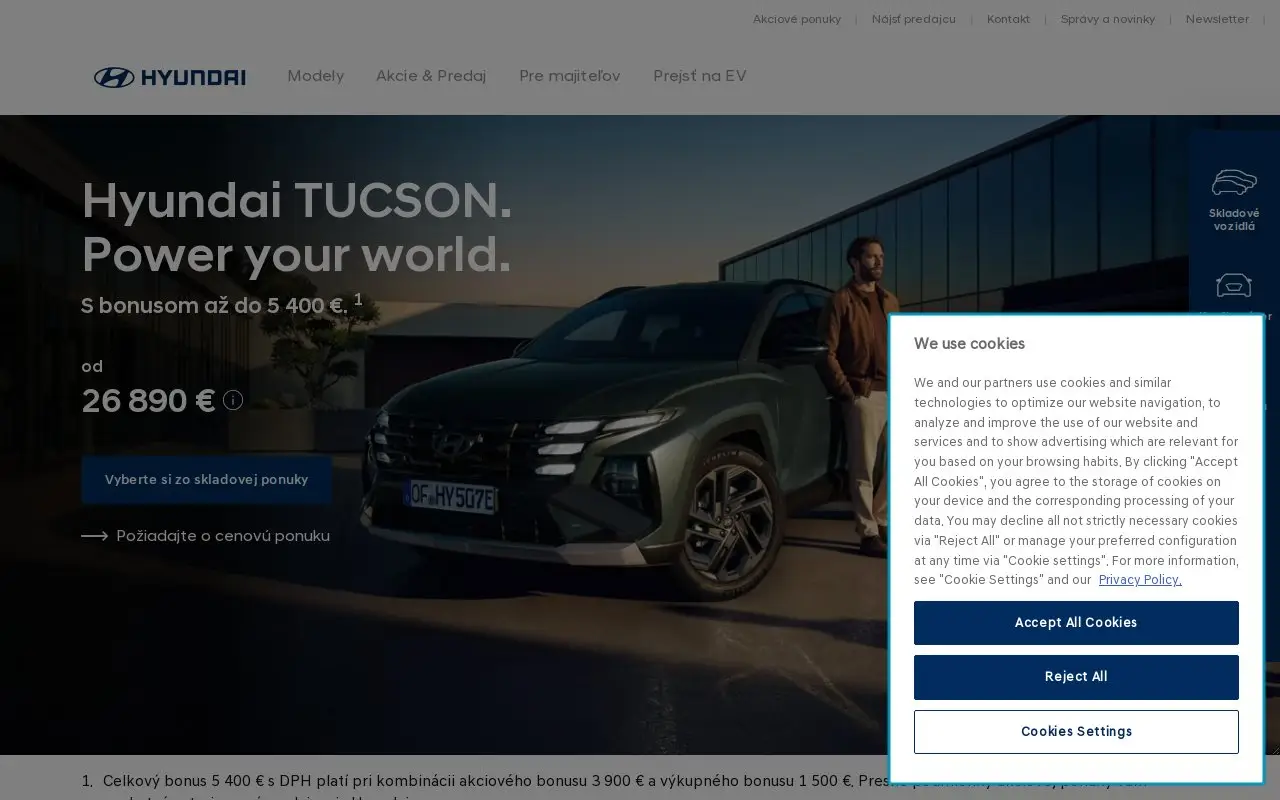 Landing page screenshot