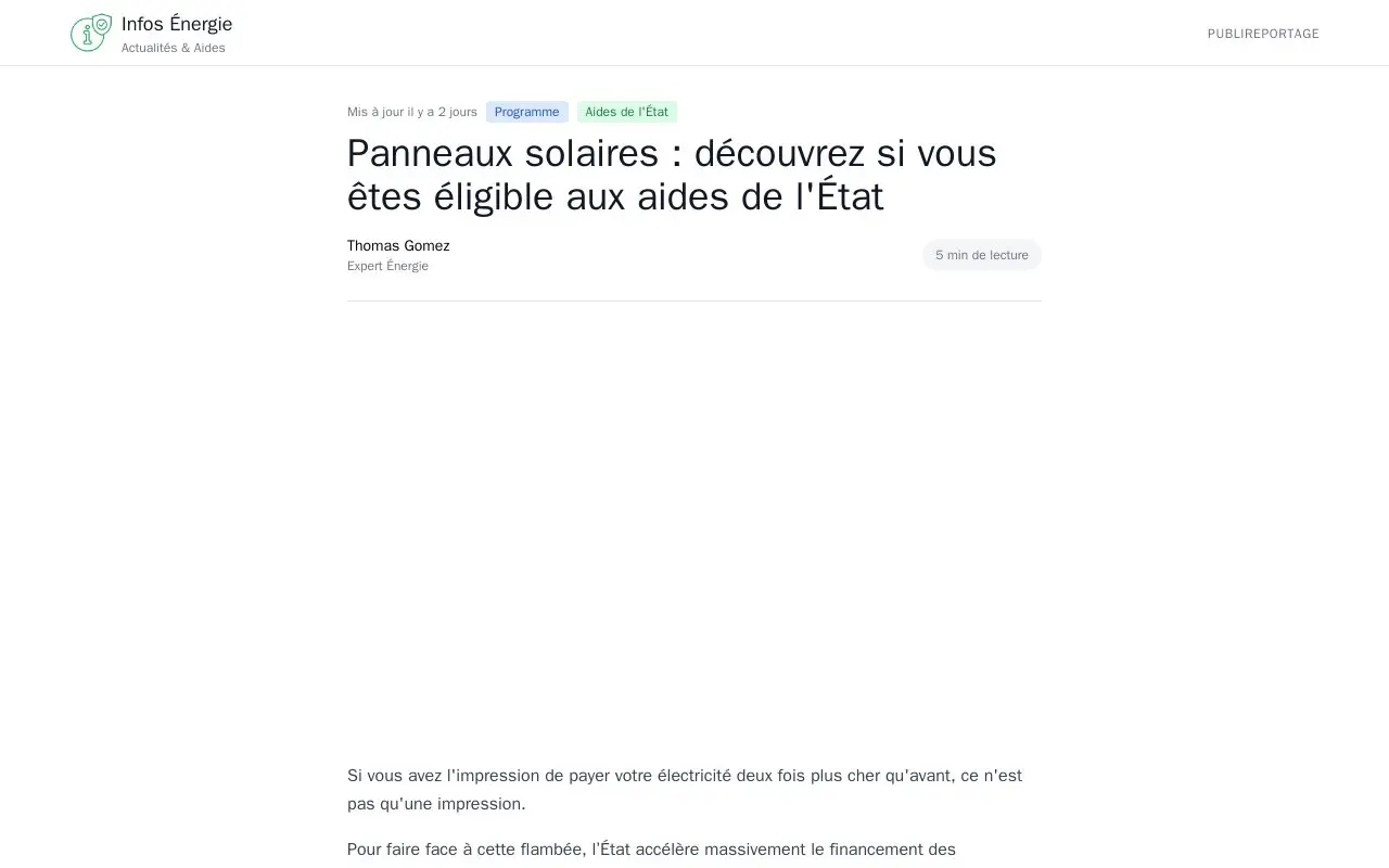 Landing page screenshot