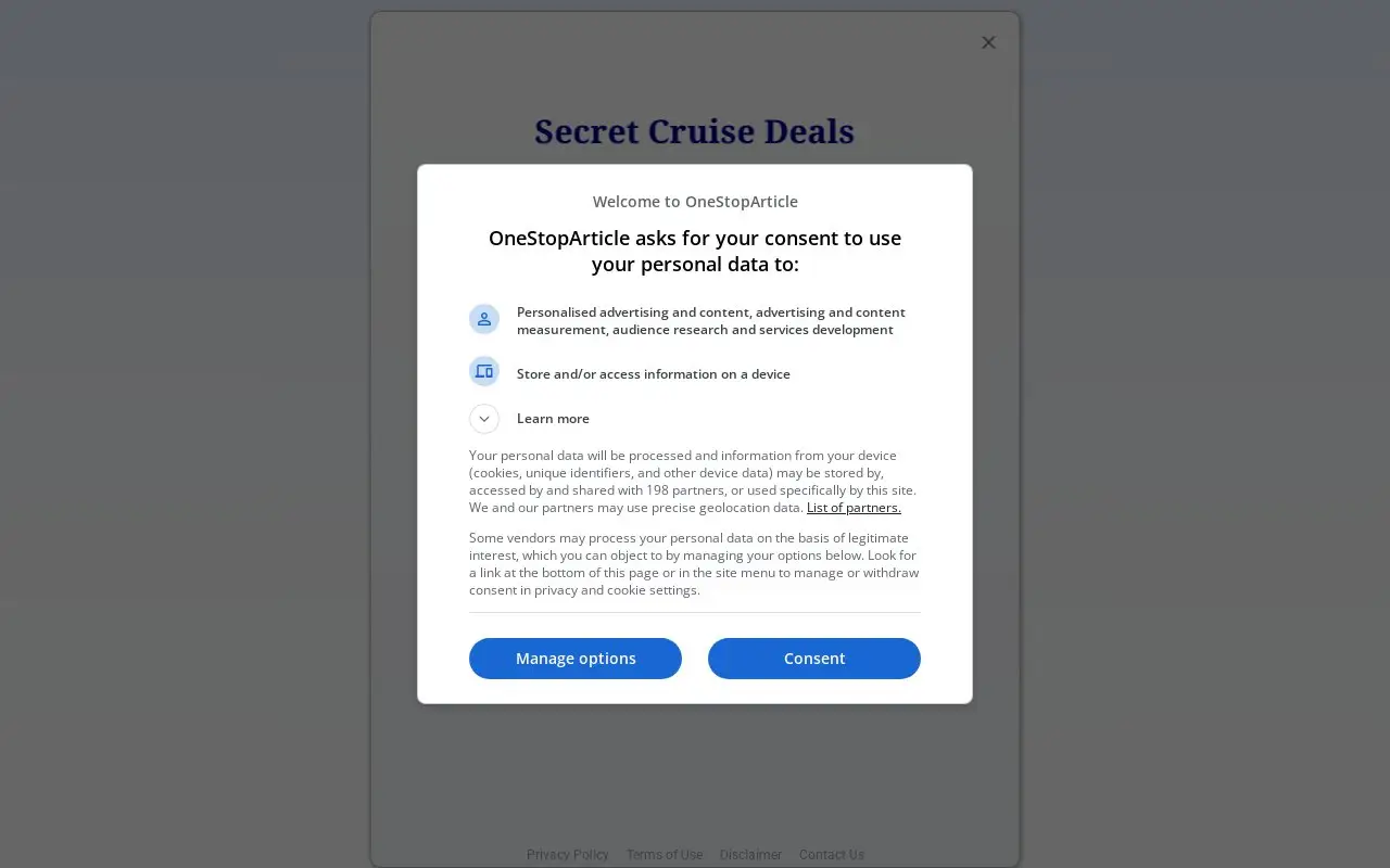 Landing page screenshot