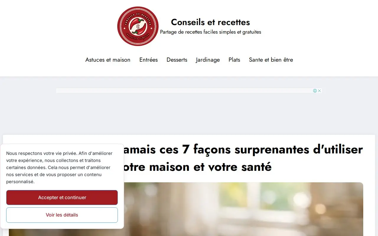 Landing page screenshot