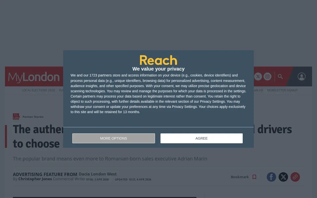 Landing page screenshot