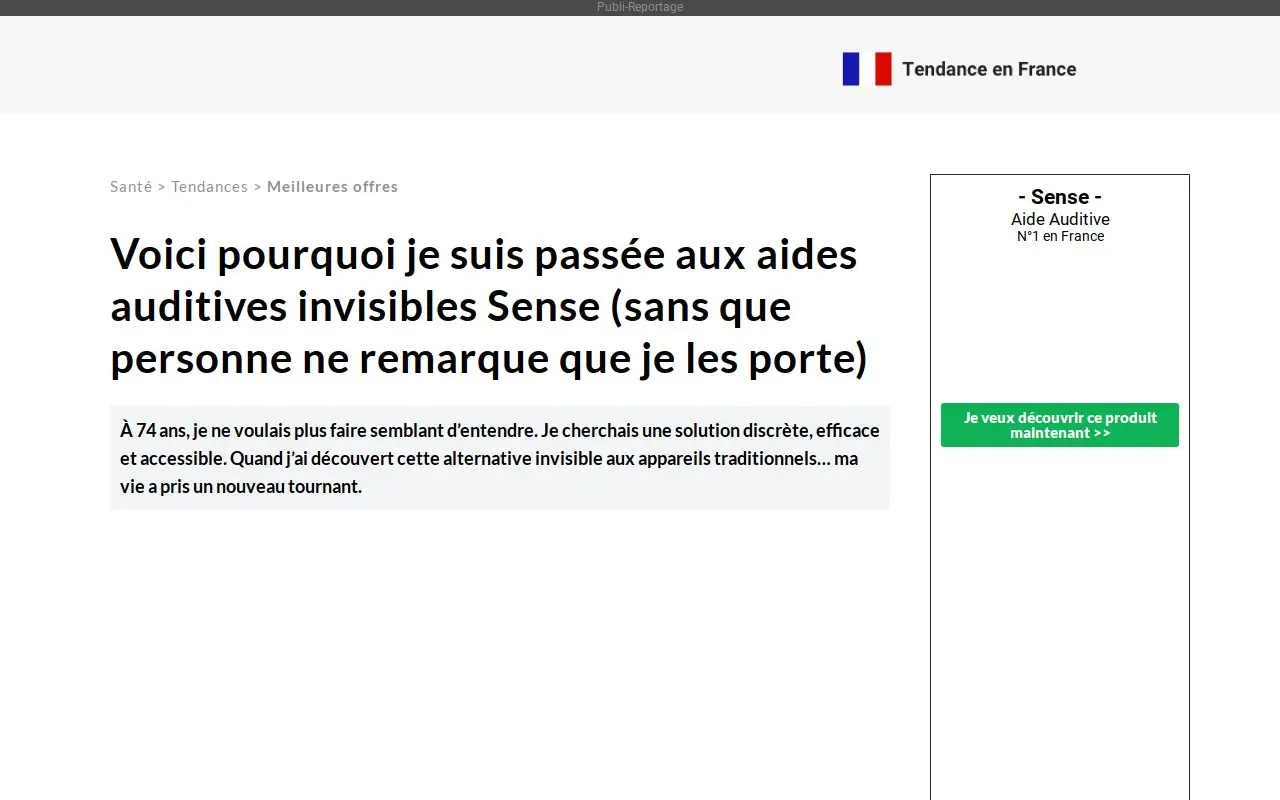 Landing page screenshot