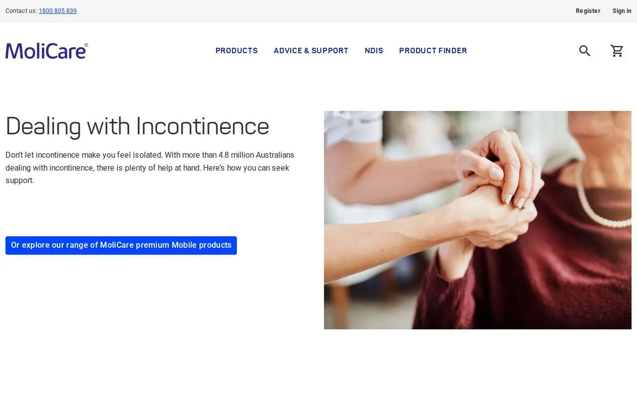 Landing page screenshot