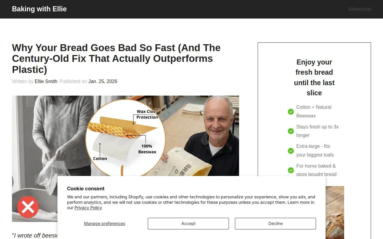 Landing page screenshot