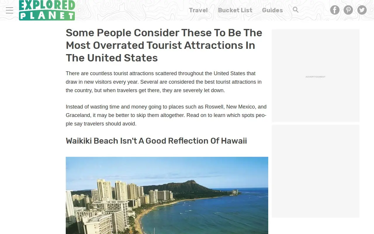 Landing page screenshot
