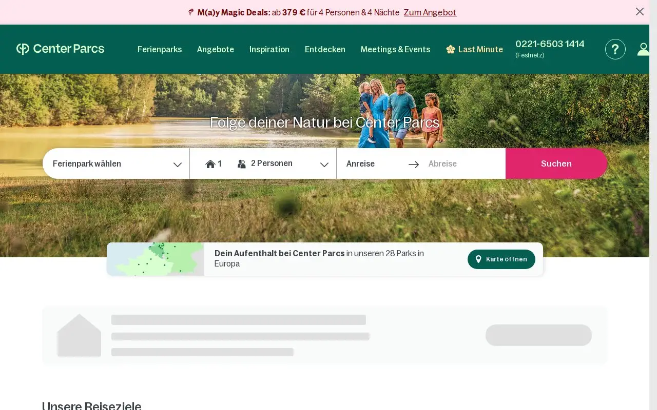Landing page screenshot