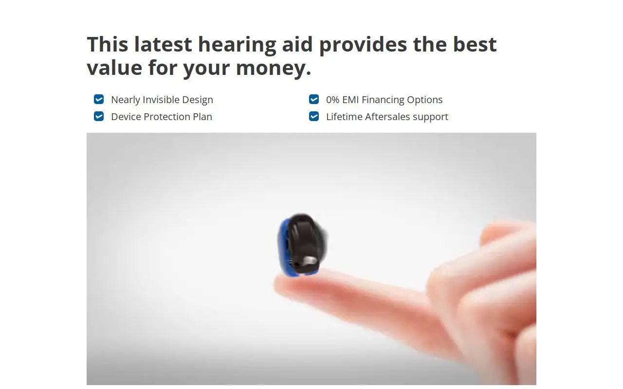 Landing page screenshot