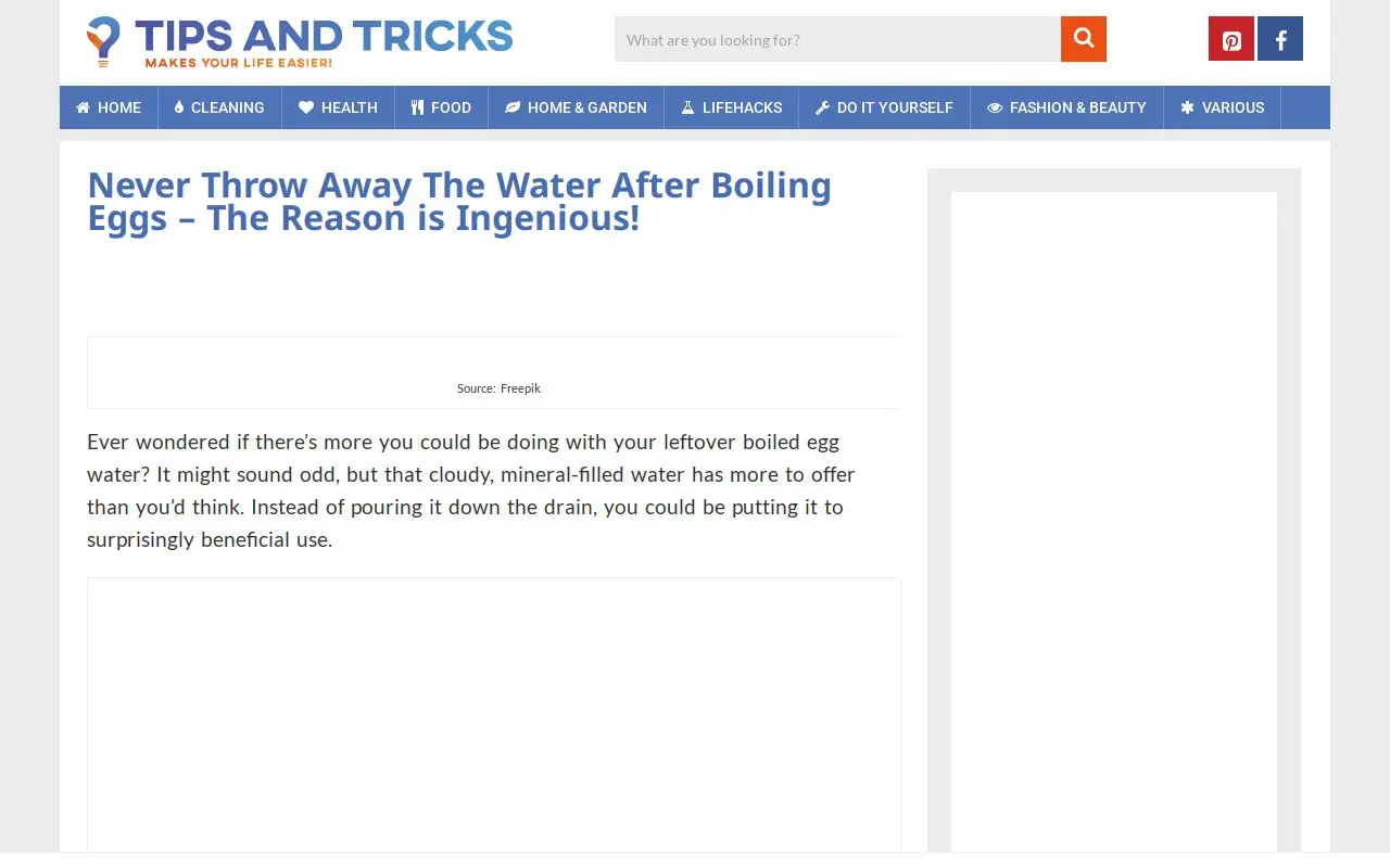 Landing page screenshot