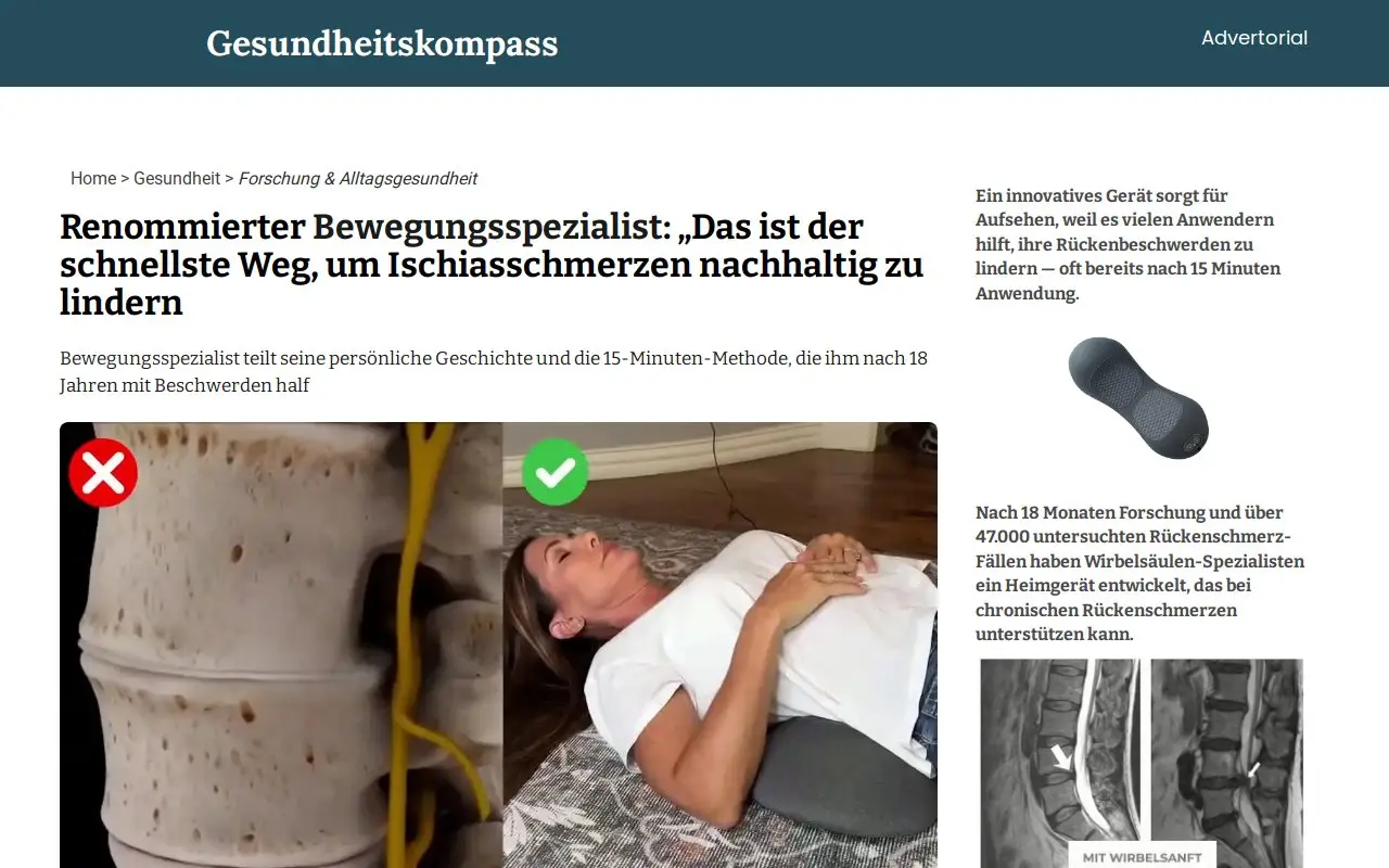 Landing page screenshot