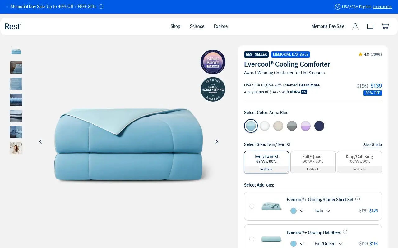 Landing page screenshot
