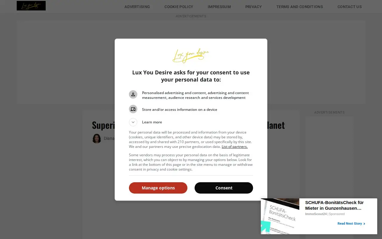 Landing page screenshot