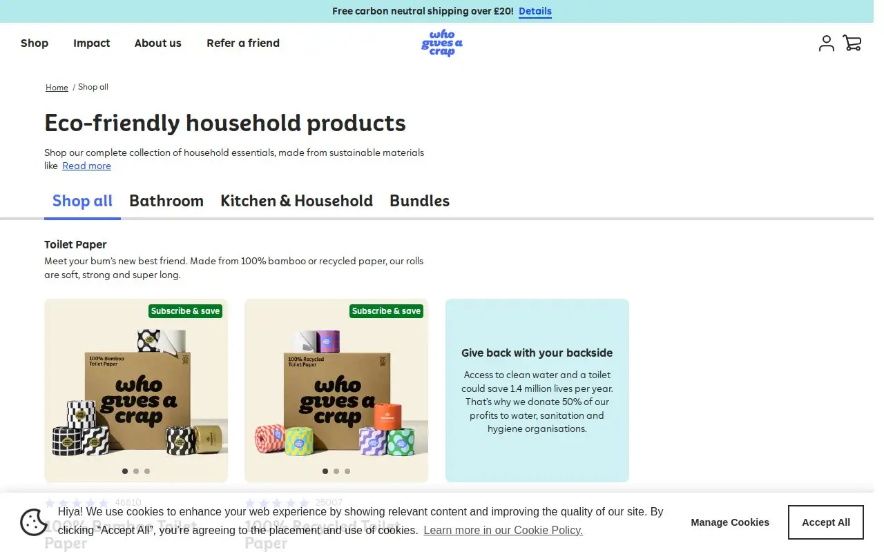 Landing page screenshot
