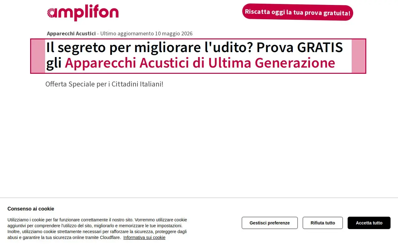 Landing page screenshot