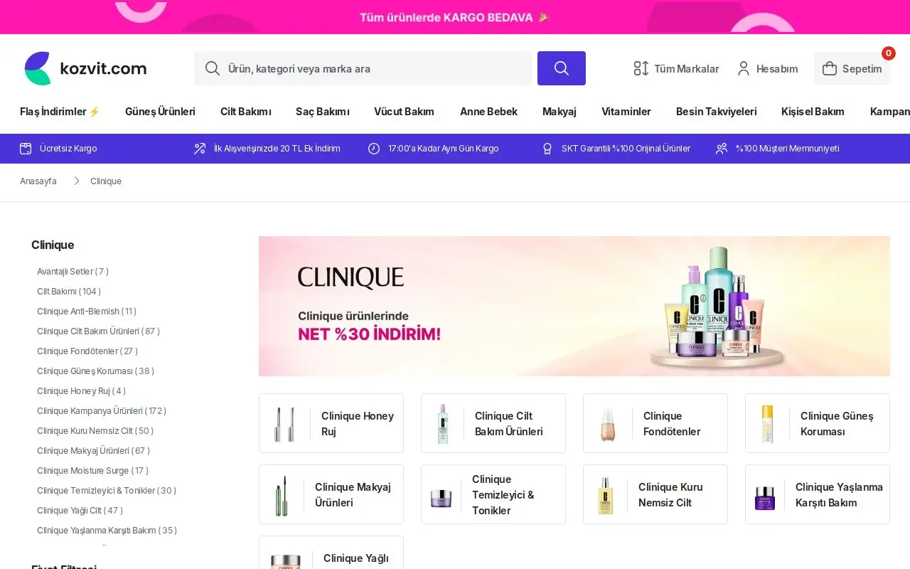 Landing page screenshot