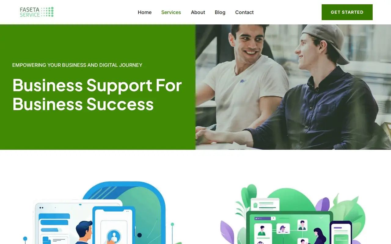 Landing page screenshot