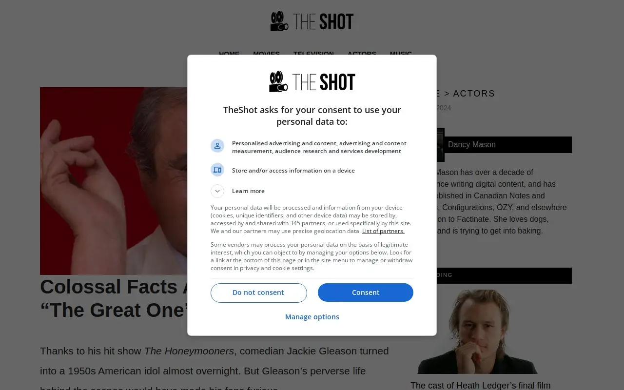 Landing page screenshot