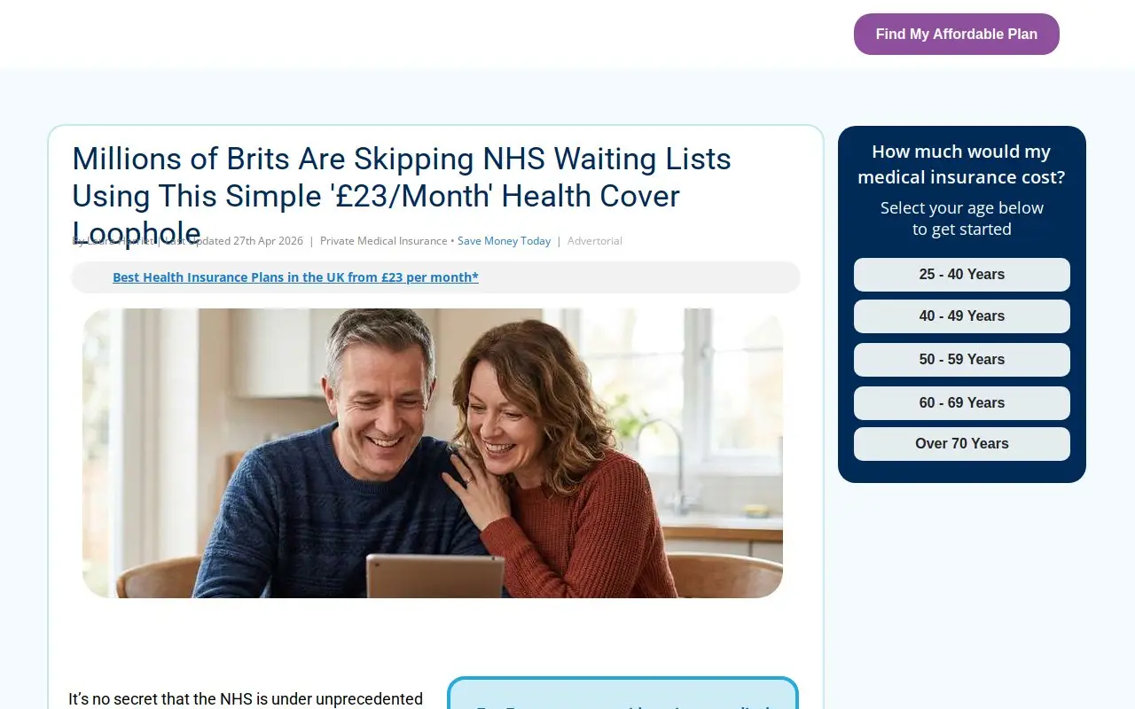 Landing page screenshot