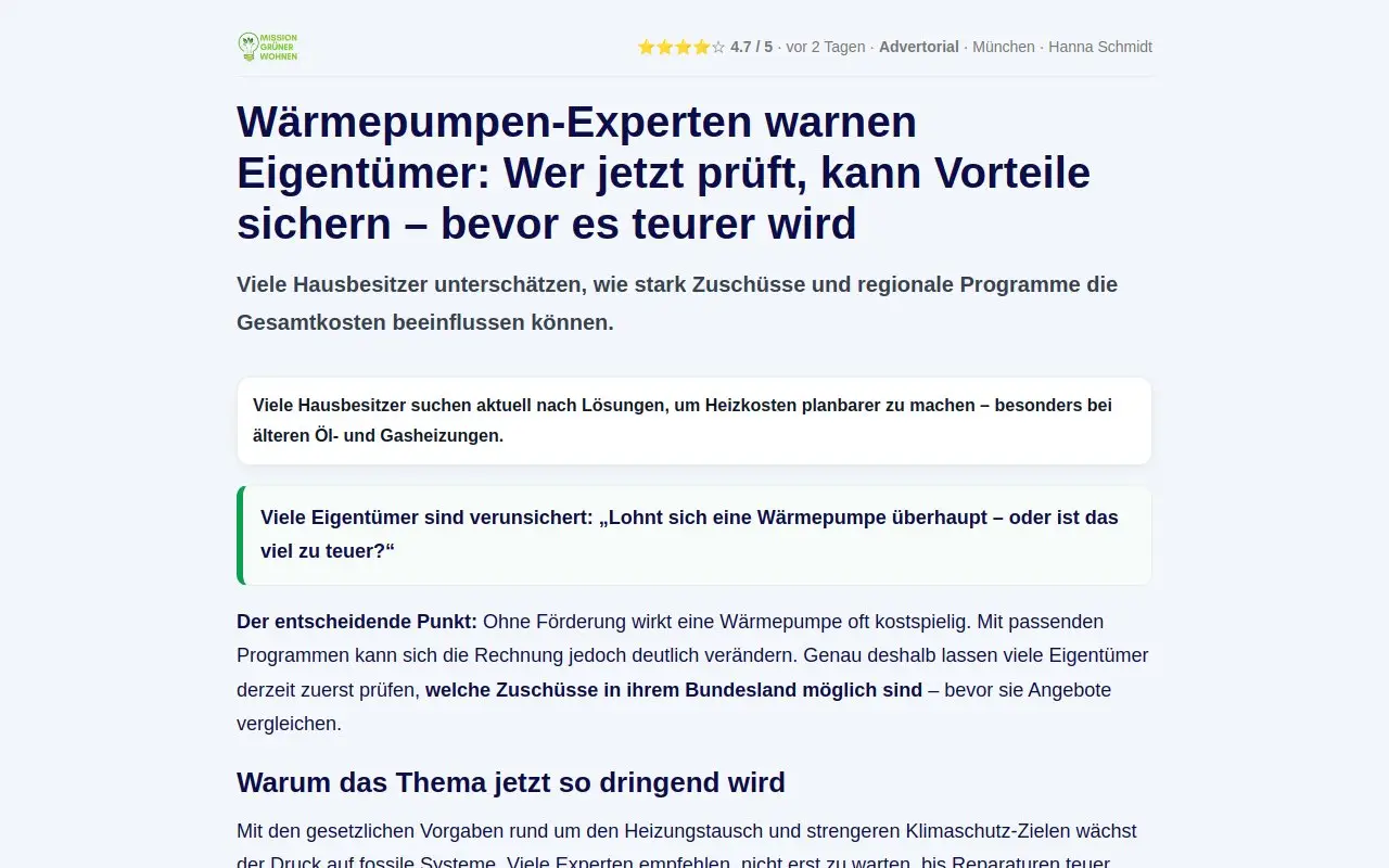 Landing page screenshot